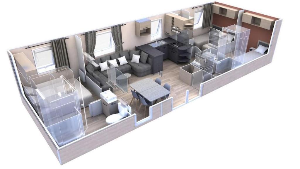 Mobile Home 3 Chambres 2 Salles De Bains Dans Camping 4 Etoiles Aux Charmettes Mh K168 لو ماثيز المظهر الخارجي الصورة